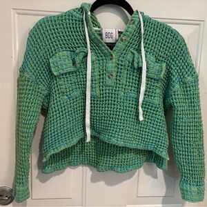 BDG Waffle knit hooded top XS